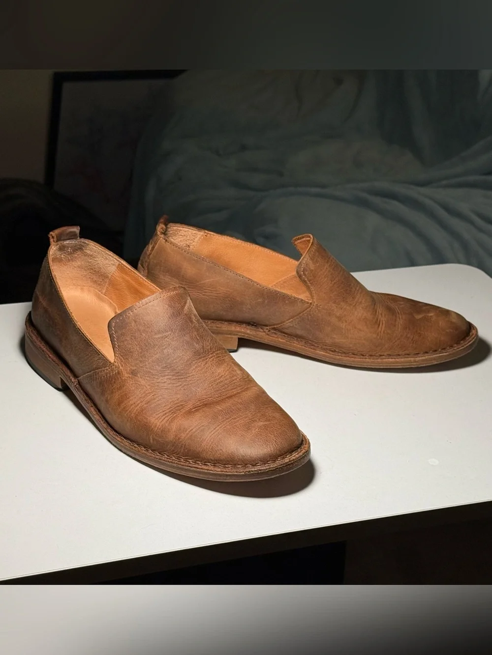 Classic Men's Slip-On Leather Loafers in Brown
